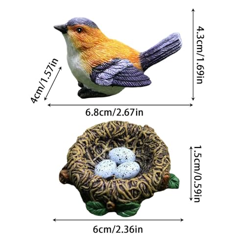 Pájaros decorativos con acabado realista de resina de alta calidad para estancias exclusivas 6
