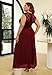 Nemidor Women's Deep- V Neck Sleeveless Vintage Plus Size Bridesmaid Formal Maxi Dress (24,Wine)
