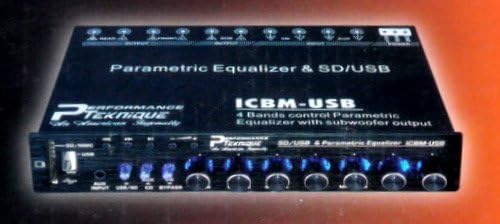 Performance Tekniqe ICBM-USB 4 Band Parametric Equalizer w/ USB Port/ SD Card...