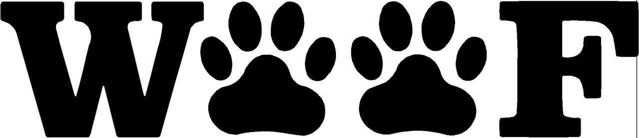 Woof Stickers for Car Exterior Graphic Door Sides Hood Bumper Bonnet Big Size Vinyl Die Cut Decal L X H 15 x 6 Cms