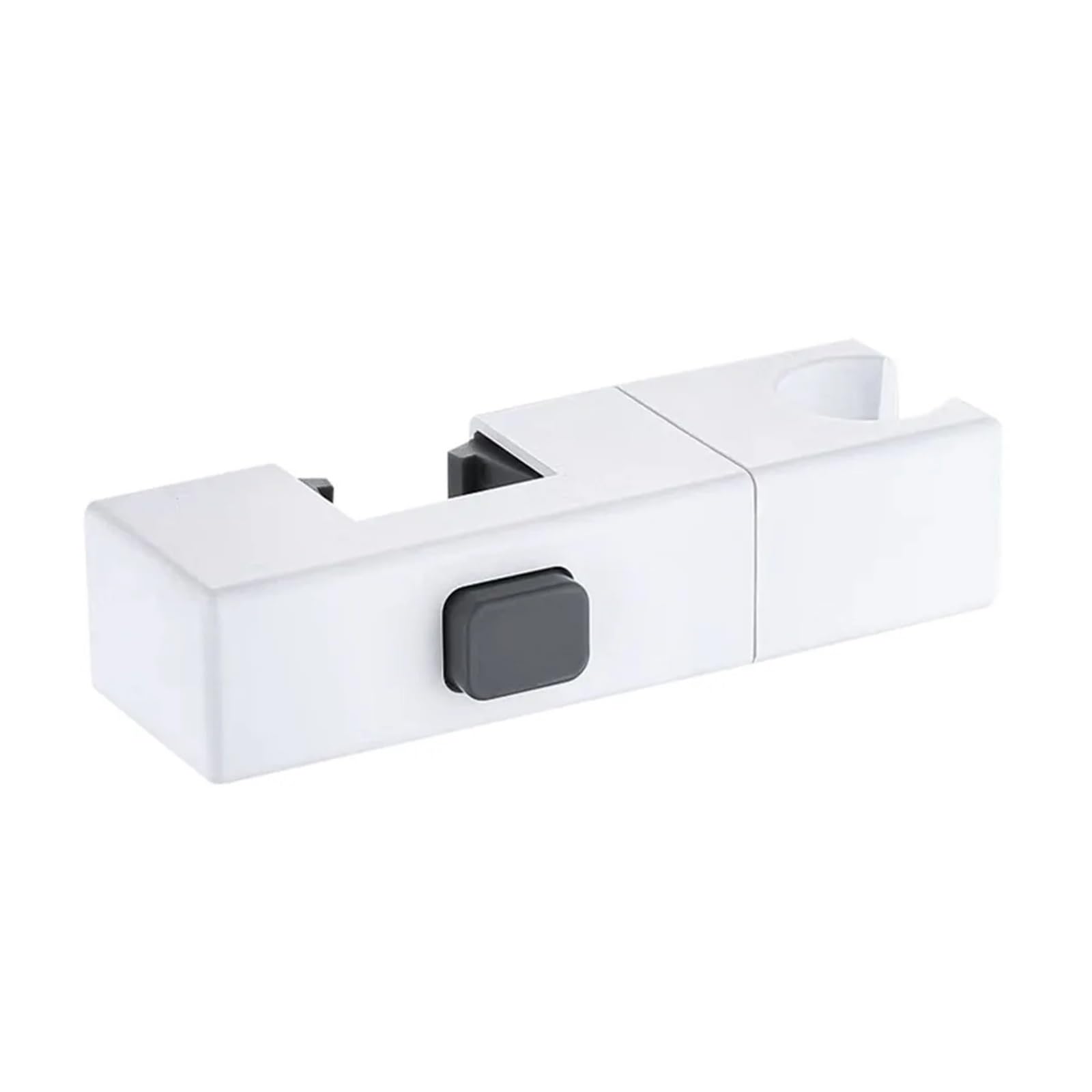 Hand Shower Holder Rectangular Pipe Shower Head Holder Rotatable Replacement Sprayer Fixed Base Adjustable Bathroom Slide Bar Shelf(White)