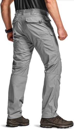 Image of CQR Men's Flex Stretch Tactical Pants, Water Resistant Ripstop Cargo Pants, Lightweight EDC Outdoor Work Hiking Pants