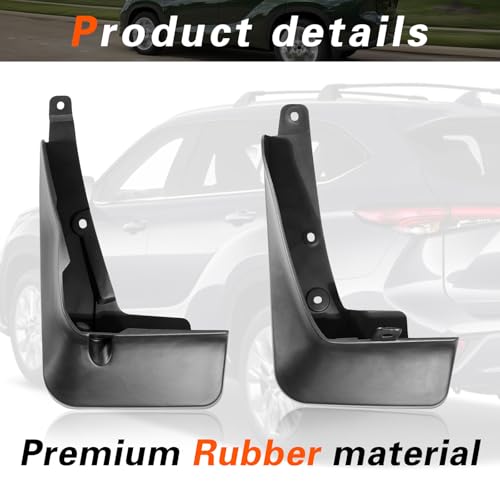 Image of 2021 Highlander Mud Flaps Mud Guards Compatible with Toyota Highlander 2021-2024 Splash Guard No Drilling Required All Weather Mudflaps(Set of 4)