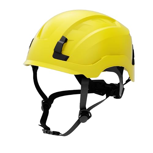 GE Patented Design Safety Helmet Non-Vented, No EPS Foam, Impact Absorbing, Reduces Heat Stress, Adjustable Ratchet System, Hard Hat with Memory Foam Padding, ANSI Type 1 Class G & E, Yellow GH401Y