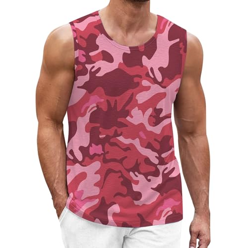 Camisetas sin mangas de algodón para hombre, camisetas estampadas de camuflaje, camisetas sin mangas de cuello redondo, camisetas de entrenamiento para hombre, camisetas de entrenamiento para