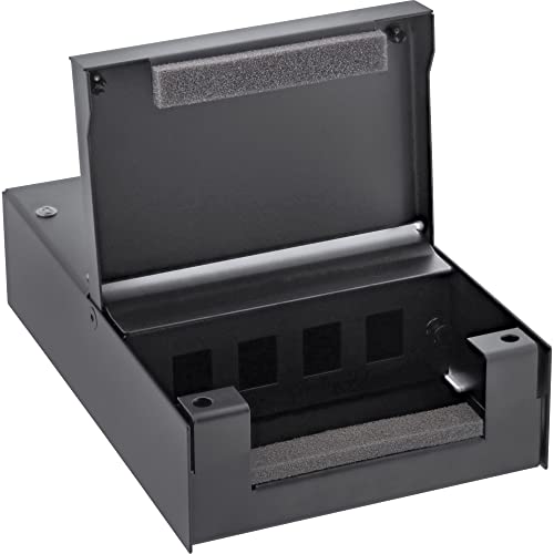 InLine 76202X Anschlussdose Aufputz für 4x Keystone RJ45 Buchse, Metall, schwarz