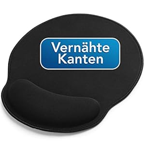 Sidorenko Mauspad mit Gelkissen – 26x23cm – Ergonomisches Mauspad mit Vernähte Kanten – Mousepad mit Handauflage für…