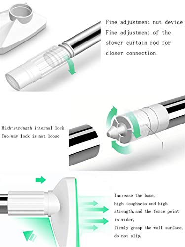 Tringle à rideau de douche sans perforation, barre télescopique de placard extensible