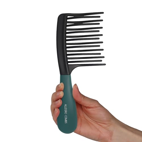 Peine para cabello rizado Allegro Gripforte X-Large negro y verde miniatura 1