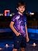 Funnycokid Boys Shirts Size 10-12 Purple Galaxy Girls Space T-Shirts Clothes Tops Tees Graphic Short Sleeve Birthday Cool 9-12 Years Youth