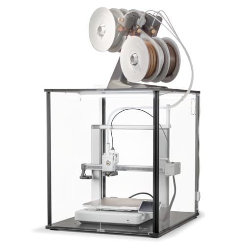 FNATR Bambu Lab A1用3Dプリンターエンクロージャー 煙・臭気対策、空気清浄用換気口、過熱防止、LEDライト、柔軟なAMS Lite配置、ブラック