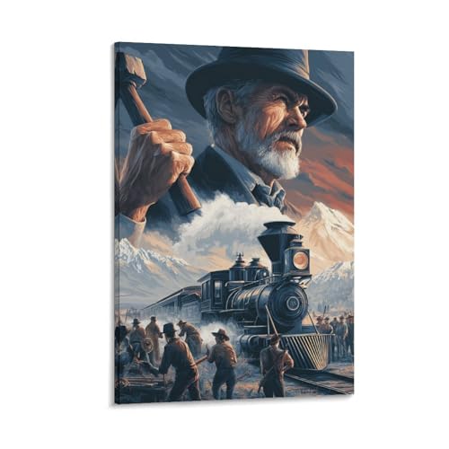 Impression sur toile moderne de style tableau abstrait et image de locomotive pour salon