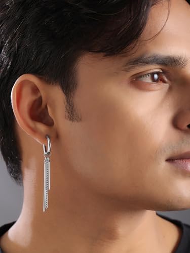 Buy Yellow Chimes Earrings for Men and Boys Stainless Steel Design 4 - Image 4