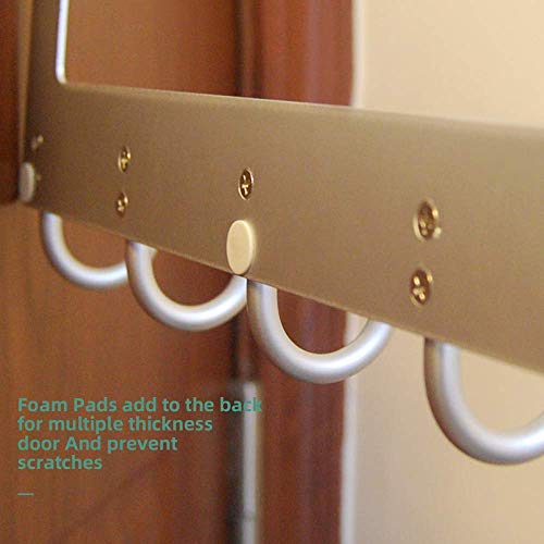 Over Door Hook,Door Hanger For Coat,Bag,Robe,Towel，Bathroom,Sturdy Waterproof Anti-Rust 6-Hooks Aluminum #TOP3