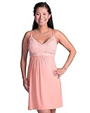 Kindred Bravely Lucille Nursing Nightgown & Maternity Gown (Rose Petal, X-Large)