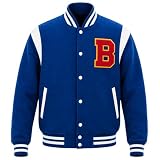 Campus Hockey Trikotjacke College Hockey Trikot Sweatshirt Universitätsleben Campus Merchandise Retro Gestreifte ärmelbündchen Baseball Bomberjacke Streetwear Für Fans 02-Schwarz L