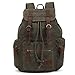 Vintage Rucksäcke 15 Zoll, KAUKKO Damen Herren Schulrucksack Daypack Retro Stylisch Backpack für Outdoor Wanderreise Camping mit Großer Kapazität 27×16×41 cm (Army Grün02)