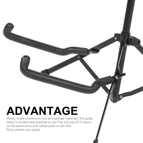 Support guitare en fer sans bavure avec mousse de protection noire - 3