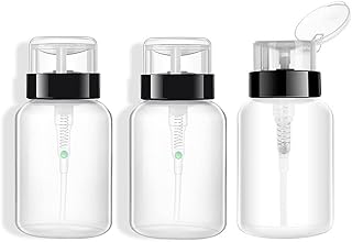 3 Pcs 200ml Push Down Pump Dispenser Lockable Pump Dispenser Bottle Nail Polish Remover Pump Bottles with Flip Top Cap Professional Push Down Liquid Dispenser Pump Bottle Soap Dispenser