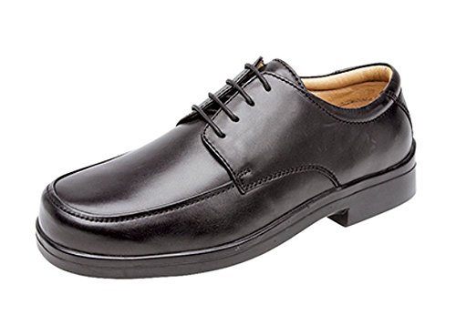 Price comparison product image Mens Soft Leather XXX Extra Very Wide Fit Lightweight Lace Up Shoes Black 11