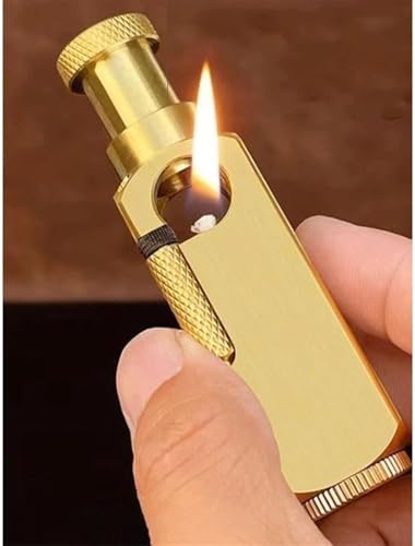 Image of Smoke King Brass Lighter Vintage Trench-Style, Refillable Oil Flame (Fuel Not Included)