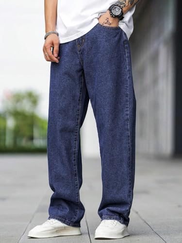 Lymio Men Jeans || Men Jeans Pants || Denim Jeans || Baggy Jeans for Men (Jeans-06-07-08) (34, Dark Blue)