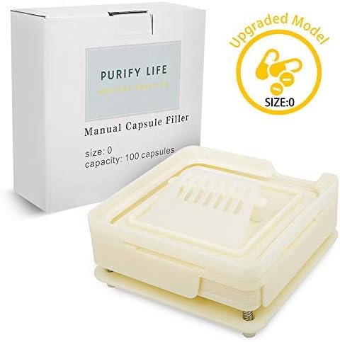 Capsule Filling Machine Kit Size 0# Empty Oil Liquid Pill Filler Medical Device Tool for Holding Vegetable Capsules in Place No Spill Or Mess - Easy to Use at Home Clinic Office (Clear)