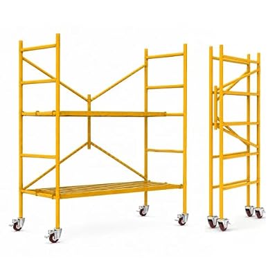 Scaffolding Platform, 800 LBS Capacity Heavy Duty Rolling Scaffold with Locking Wheels, Portable Mobile Scaffolding for Construction Site, Building Renovation, Roofing, Painting & Maintenance,71"H