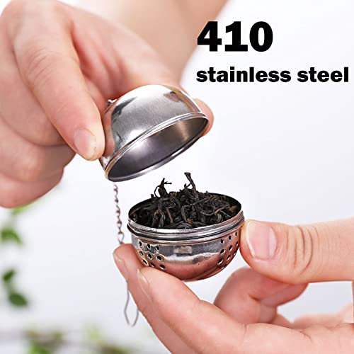 Colador De Té Esférico De Acero Inoxidable Colador de té con Gancho y Cadena Paquete de 5 Filtros de té de Acero… - Imagen 5