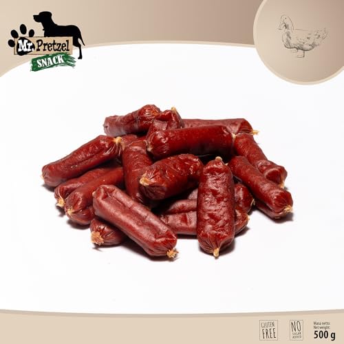 Mr. Pretzel Premium Hundesnack 500g – Enten Würstchen – natürlich & getreidefrei