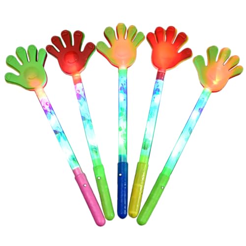 Toddmomy Lot De 5 Claps Lumineux à Cinq Doigts, Plastique Coloré, Accessoires D’Encouragement pour Garçon Et Filles, Jouets Festifs pour Anniversaires Et Événements, Battants De Mains Fluorescents