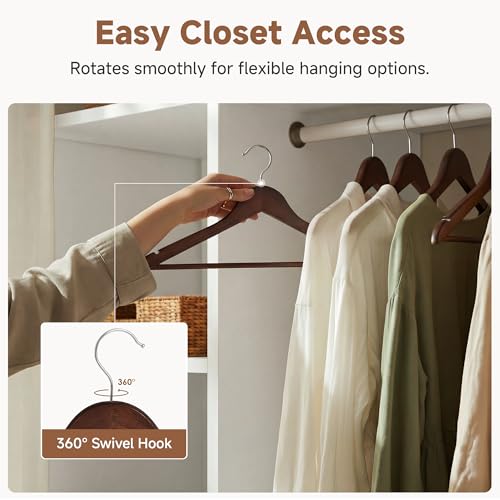 Image of StorageWorks Wooden Coat Hangers, 30 Pack Wood Clothes Hanger for Closet