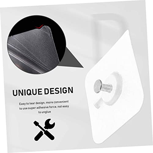 Image of Angoily 20pcs Transparent Self-Adhesive Hooks Non-Trace Household Frame Hanging Hook Super Adhesive for Living Room Bedroom and Bathroom Easy Installation