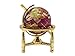 Unique Art 6-Inch Tall Pink Rubilite Pearl Swirl Ocean Mini Table Top Gemstone World Globe with Gold Tripod