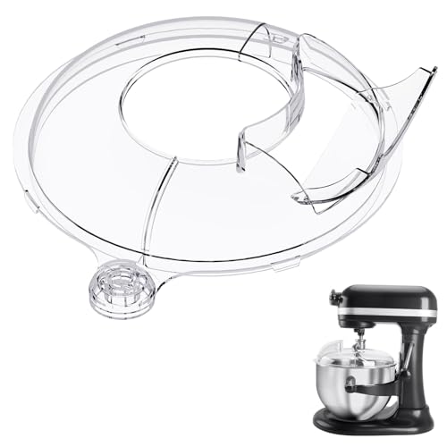 Image of Pouring Shield for KitchenAid 6-7Qt Bowl Lift Stand Mixer (for Stainless Steel Bowls Only), Splash Guard Mixers Bowl Cover for Kitchen aid 6-7Qt Accessories and Attachments (Clear)