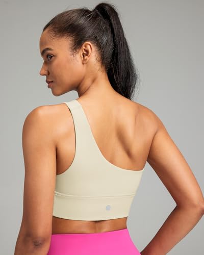 Image of Queenie Ke Womens One Shoulder Sports Bra Left Side Strap Yoga Bras Gym Training Workout Crop Tops