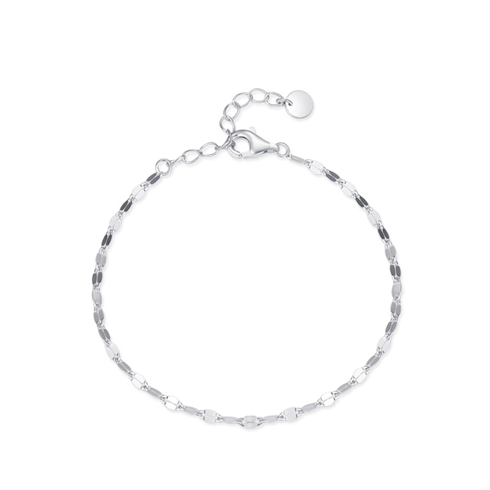 Armband Damen Hochzeit, Armreif Vintage Paillette Silber Pt950 und Weißgold Geshenke Frauen