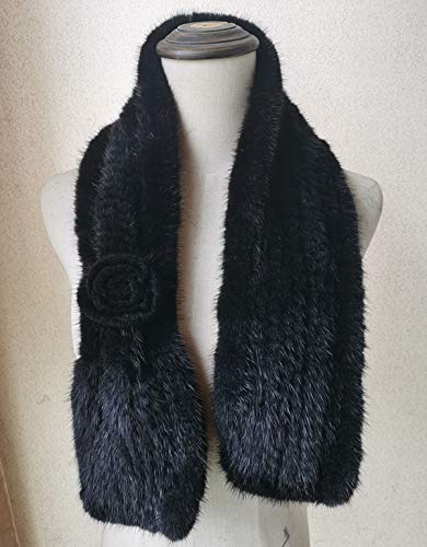 Winter Scarf for Women Genuine Mink Hair Scarves Knitted Neck Warmer Wrap3