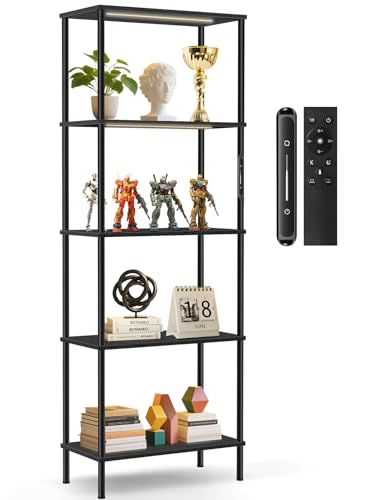 OUTONLIFE LED Bücherregal mit 5 Ebenen und großer, 60 cm breiter Ablagefläche, 60 x 30 x 170 cm, dimmbar mit Touch & Fernbedienung, Timer, Standregal mit Beleuchtung für Wohnzimmer, Schlafzimmer, Büro OUTONLIFE LED Bücherregal mit 5 Ebenen und großer, 60 cm breiter Ablagefläche, 60 x 30 x 170 cm, dimmbar mit Touch & Fernbedienung, Timer, Standregal mit Beleuchtung für Wohnzimmer, Schlafzimmer, Büro