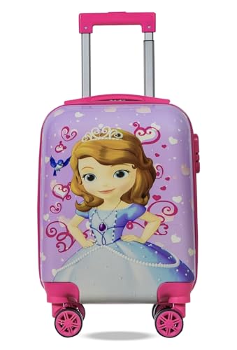 Image of ADSON Abs Kids Trolley 360 Rotating Luggage 360 Degree Wheels Non-Breakable 16 Inch Kids Hardsided Suitcase with 4 Wheels, 360 Degree Wheel Travel Trolley Bag (Design 12)