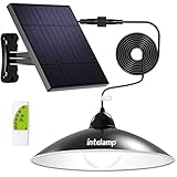 INTELAMP Solar Hängelampe, 4000mAh Solarlampen für Außen Hängend mit Fernbedienung, Solar Lampe Outdoor Wasserdichte Solar Hängelampen für Außen für Garten Terrasse Balkon Pavillon IP65 (1 Stück)
