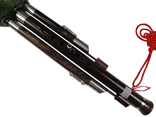 Ebony Cloisonne 3 Octaves Hulusi Flute Woodwind #109G + Case + How To Play Guide #TOP2