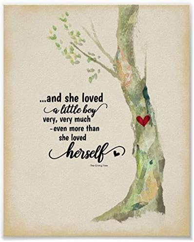 And She Loved A Little Boy Quote Amazon.com: Nigong146017 The Giving Tree Quote And She Loved A Little Boy  Lienzo Decorativo De 12.0 X 16.0 In. : Hogar Y Cocina
