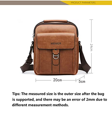 Hjkiopc Zipper Buckle Leather Messenger Bag Vintage Handle Bags For Men Ajustable Satchel Shoulder Bags Multifunction Casual Bag Temperament Fashion Handbag #TOP1
