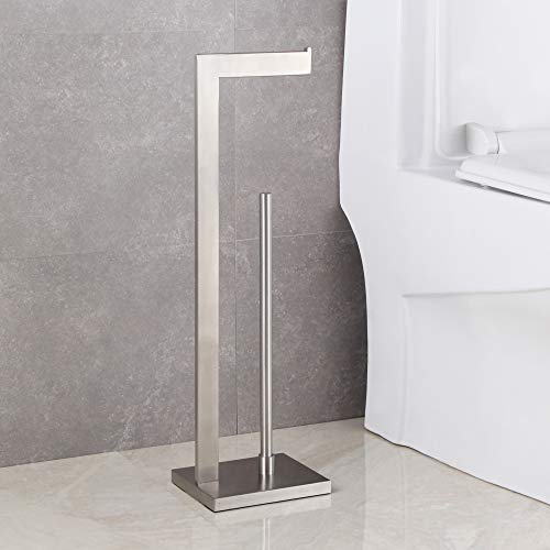 Gerzwy Toilet Paper Holder Free Standing With Reserve, Sus 304 Stainless Steel Lavatory Tissue Roll Holder Floor Stand Storage Brushed Finish Dzy004-Ls #TOP7