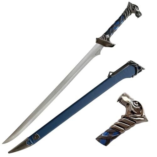 Icewind Medieval Replica Sword Knight Drizzt DoUrden Sword with Sheath Cast Stainless Steel Cosplay Collectible Sword for Fans not Sharp 39 in