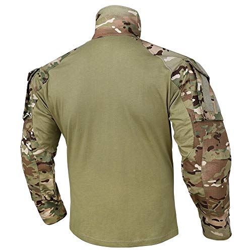 KRYDEX Tactical Men's Combat Shirt Rapid Assault Long Sleeve Shirt with Elbow Pads (US, Alpha, X-Large, Regular, Regular, MC)