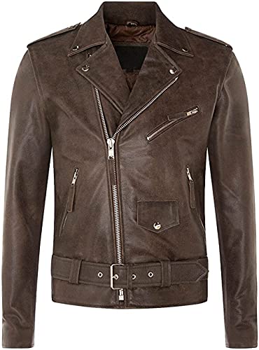 Image of Men Leather Jacket - Lambskin Winter Vintage Motorcycle Biker Jacket, Coat Soft & Stylish Moto Ride & Racing Jacket's