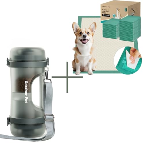 Gardner Pet Puppy Pee Pad + 50 oz Dog Water Bottle Large Capacity