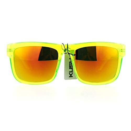 Image of Kush Mens Neon Pop Horn Rim Sport Horned Sunglasses